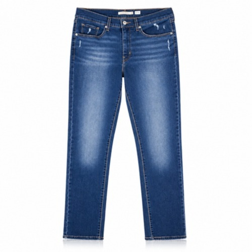 Levi's Classic Straight Jeans Womens 10M Blue Distressed Mid Rise Denim 30x30